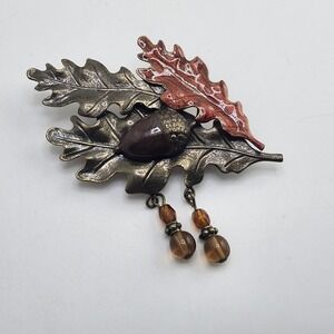 Vintage‎ Leaves And Acorn Fall Brooch
